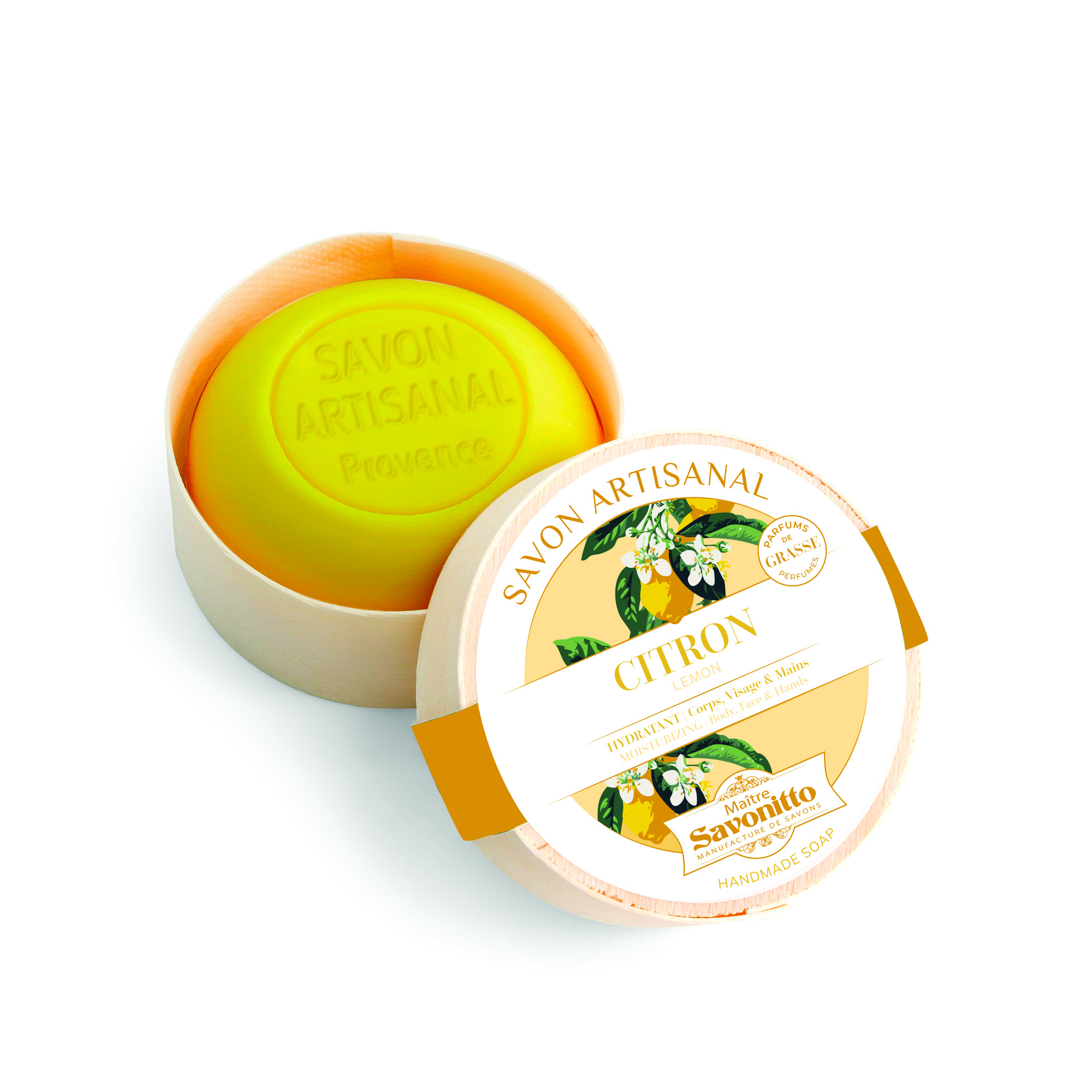 savon citron dans boite en bois