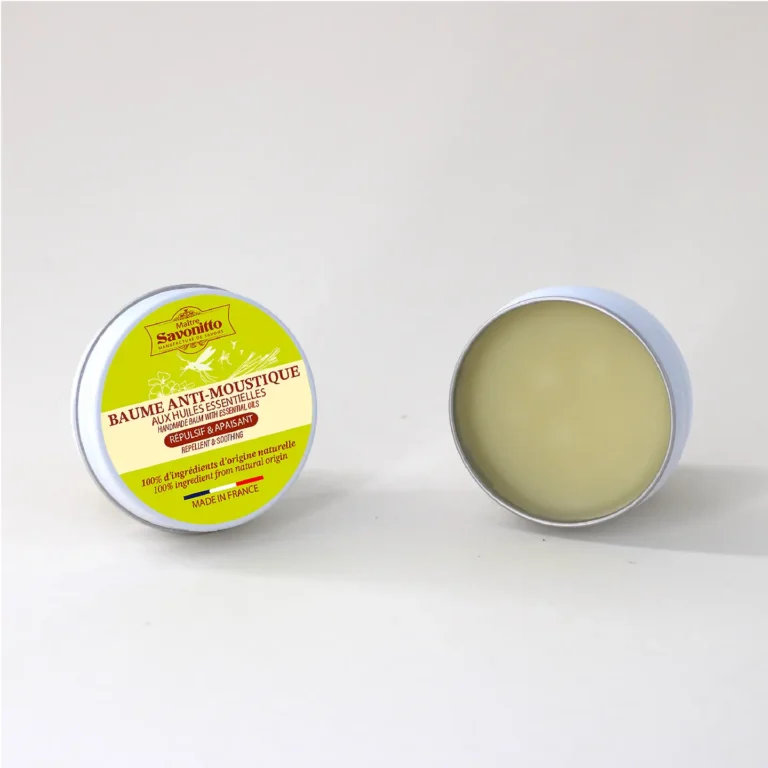 Baume anti-moustique répulsif et apaisant 30 ml, présenté en pot.