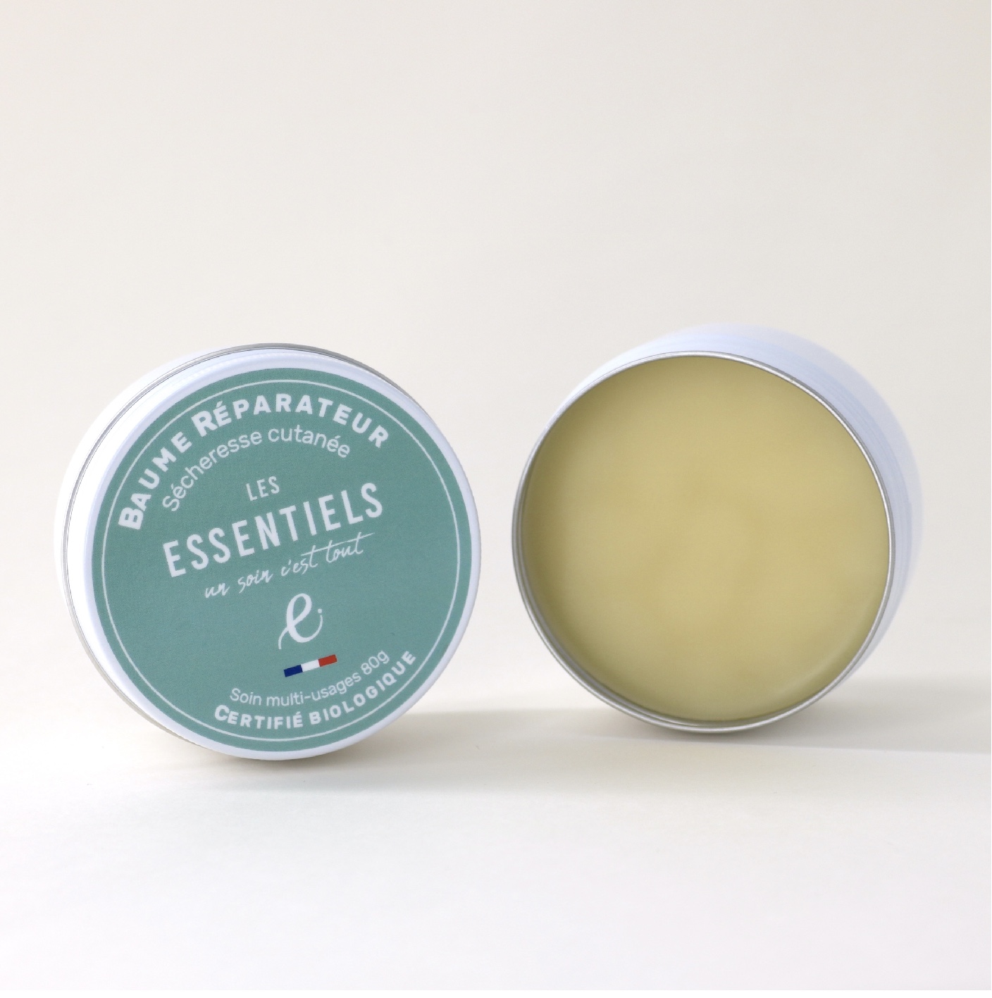 Pot de baume réparateur naturel multi-usages 100ml, certifié COSMOS Organic.