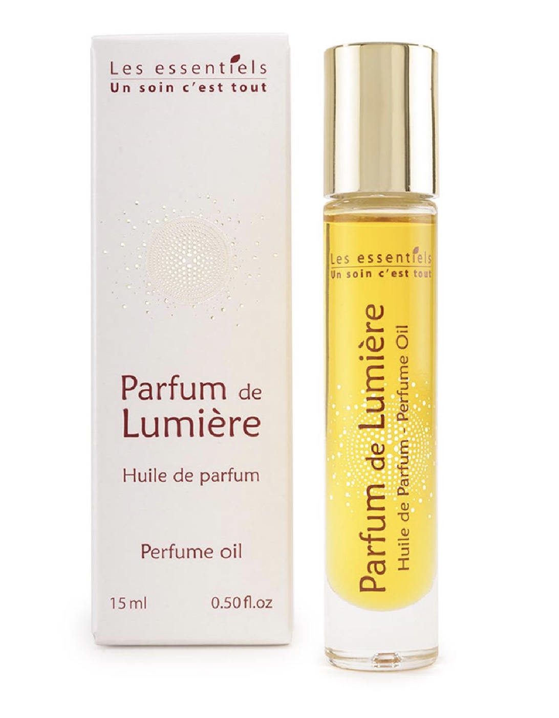 Flacon d’huile de parfum Parfum de Lumière 15ml, essence concentrée aux notes éclatantes.