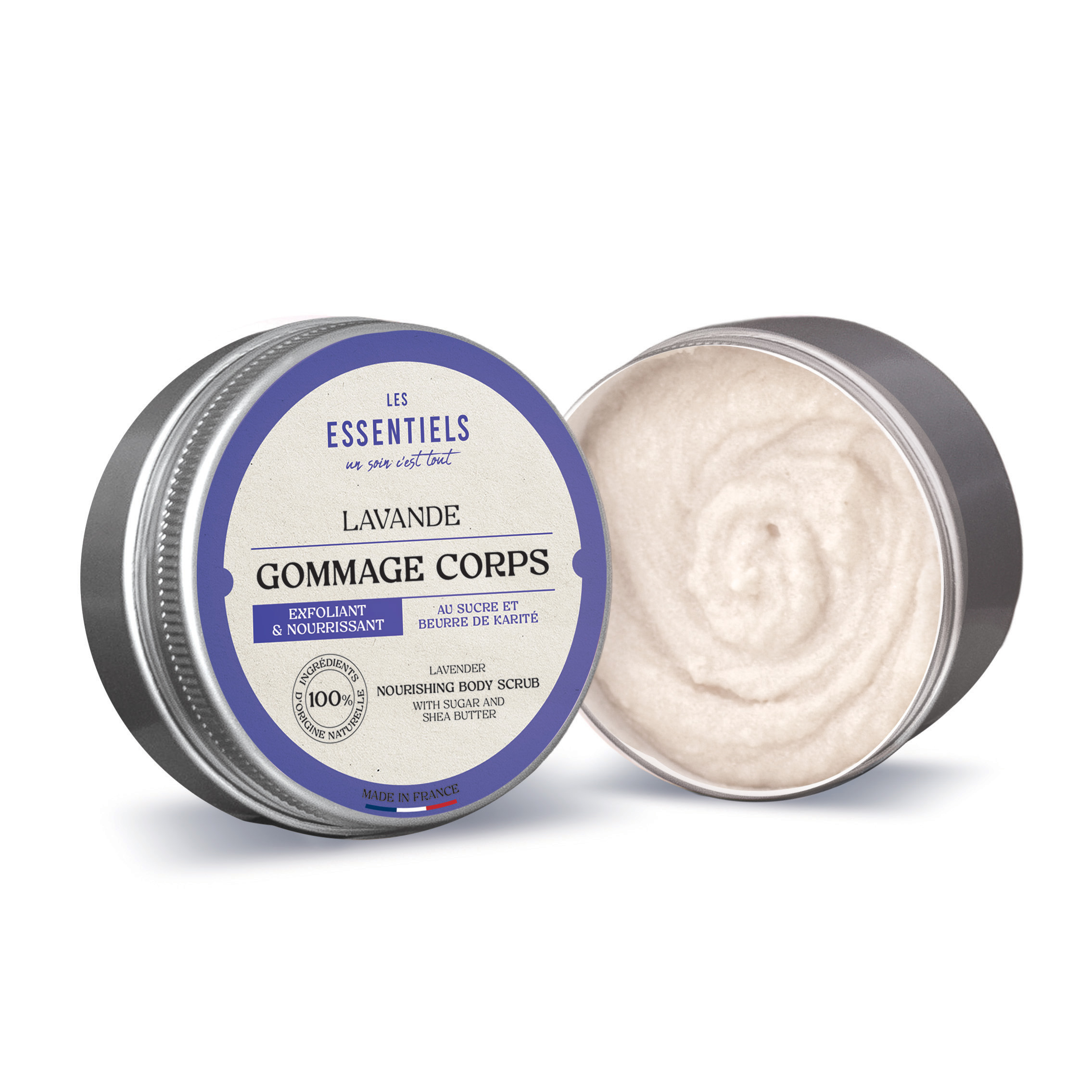 Gommage corps Lavande 200ml – COSMOS Natural Gommage corps à la lavande 200ml certifié COSMOS Natural