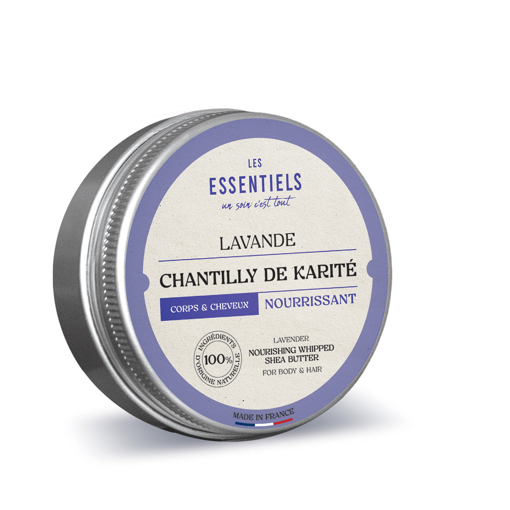 Chantilly de Karité Lavande corps et cheveux Chantilly de karité à la lavande pour le corps et les cheveux, soin nourrissant à la texture aérienne